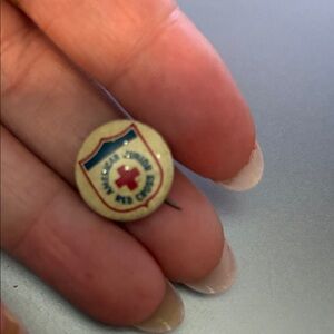 Vintage Red Cross Enamel Pin